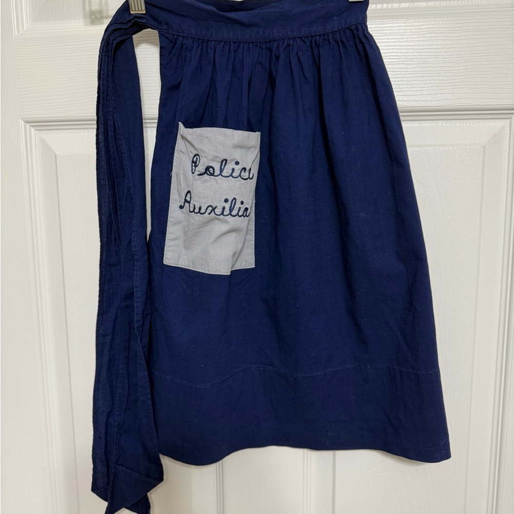 Vintage Apron with Embroidered Pocket Police Auxiliary